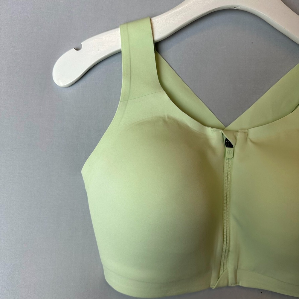Lululemon Bra Womens 32C Green Sports Enlite Front Zip‎ High Support Running - Picture 3 of 13